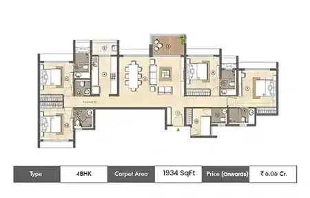 4 BHK-1934 SqFt